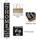 Welcome Sign for Front Door Porch, Bless Our Home Signs 47" - Image 3