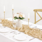 Champagne Cheesecloth Table Runner Farmhouse Fall Table Runner 10ft, 8 Pack - Image 5