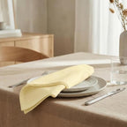 Urban Villa Cloth Napkins 100% Cotton Dinner Solid Napkins Highly Absorbent 20x20 Inches (Set of 12) Lemon Yellow Colour Reusable Washable Soft Durable Premium Napkins Ideal for Home Wedding Parties - Image 4