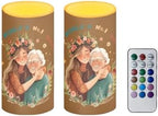 to The Worlds No 1 Grandma Decorations Indoor Candles with Floral Flameless Candles with Remote and Timer 2 Pack Battery Operated Grandma Mothers Day Themed LED Candles for Gift Home Decor - Image 2