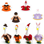 4 Sets Porch Goose Outfits for 23" Lawn Goose Statue, Seasonal Goose Clothes Bundle for Easter, Halloween, Thanksgiving & Christmas, Holiday Costume Set for Outdoor Patio, Garden & Farmhouse Decor by NXNYNZ