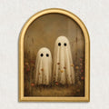 Wheatwin Vintage Halloween Wall Decor, Arched Framed Wall Art Ghosts Print by Wheatwin