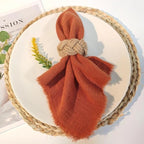 Woven Napkin Rings Set of 24, Natural Cotton Yute Napkin Holder Brown - Image 4