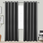 KOUFALL Grey Wide Curtains for Windows,Extra Width 60 x 84 Inch Long,100% Blackout Curtain Blinds for Bedroom Living Room,5 x 7 5x7 FT,Dark Gray by KOUFALL