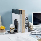 MyGift Gothic Bookends, Skull Decorative Bookends, Book Ends for Shelves, Halloween Decor Skeleton Statue, Vintage Resin Book Stopper Holder Support,1 Pair - Image 4