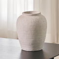 LB2 White Ceramic Large Vase, 11.8" Tall Zen Style, Terra Cotta Pitcher Vase, Distressed Farmhouse Decor, Pottery Decorative Flower for Home Decor (A - White 11.8") by LB2
