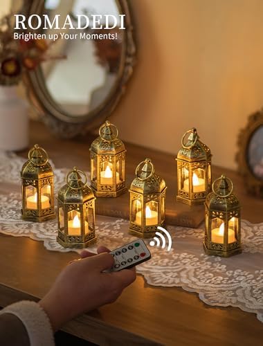 Romadedi Vintage Gold Mini Lanterns for Wedding Centerpiece, Pack of 20 - Image 2