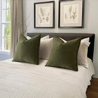 MIULEE Pack of 2 Olive Green Decorative Chenille Pillow Covers 18x18 Inch - Image 5