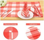 Buffalo Plaid Table Napkins Set of 100 Checkered Cloth Napkins 17x17 inch Washable Dinner Gingham Pattern Napkins Soft Napkins for Wedding Party Dining Banquet(Red and White) - Image 3