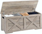 Timberer 47.2" Storage Chest, Wooden Storage Bench, Entryway Shoes Bench by Timberer
