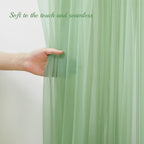 20x10ft Olive Green Tulle Backdrop Curtain with Lights String for Parites, Sheer Backdrop Curtains for Wedding Baby Shower Birthday Party Photo Shoot Decorations - Image 3