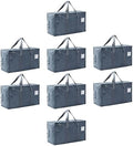 Moving Bags Heavy Duty Extra Large, Moving Boxes, Moving Supplies Essentials,Storage Bins with Lids, Plastic Packing Totes, Storage Bags for Clothes with Handles & Zippers(Grey, 8 Pack) by Unknown