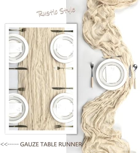 12 Pack 35 x 120 Inch Beige Table Runner Cheesecloth - Image 6