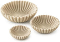 YMXYJM Decorative Bowl Set of 3, Fluted Resin Bowls for Home Decor, Beige by YMXYJM