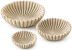 YMXYJM Decorative Bowl Set of 3, Fluted Resin Bowls for Home Decor, Beige by YMXYJM