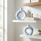 Handcrafted Marble Donut Vase Set of 2, Water-Tight Boho Snuggle Vase - Image 6