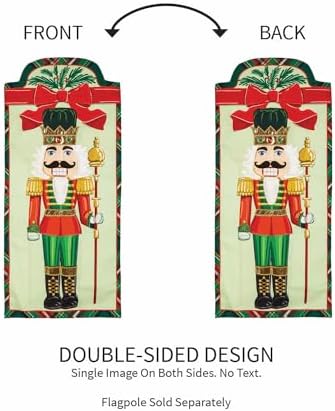 28 x 12.5 | Traditional Merry Christmas Everlasting Impressions Textile Décor Garden Flag (Nutcracker) - Image 4
