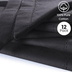 Hemstitch Cloth Dinner Napkins Cotton Set of 12 - Soft Durable Washable - Ideal for Farmhouse Parties Wedding Christmas Easter - Perfect Everyday Use Table Cloth Napkins 18x18 Grey - Image 2