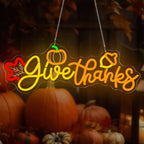 Give Thanks Neon Sign for wall decor Pumpkin Thanksgiving LED neon Lights - Image 7