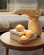 Merrynights Flameless Candles, 100-Pack Tea Lights Candles Battery Operated Bulk, Flameless Tealight Candles, LED Tea Lights for Christmas Halloween Wedding Fall Decor, 1.5'' D X 1.25'' H, Warm Yellow - Image 4