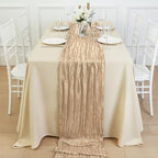 8 Pack Sand Cheesecloth Table Runner 120 Inch Boho Wedding Decor - Image 4