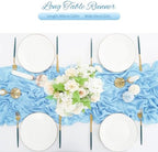 20 Pack Light Blue Cheesecloth Table Runner 120 Inch 10FT Rustic Boho Gauze Cheese Cloth Table Runner for Wedding Party Baby Shower Thanksgiving Christmas Decoration - Image 5