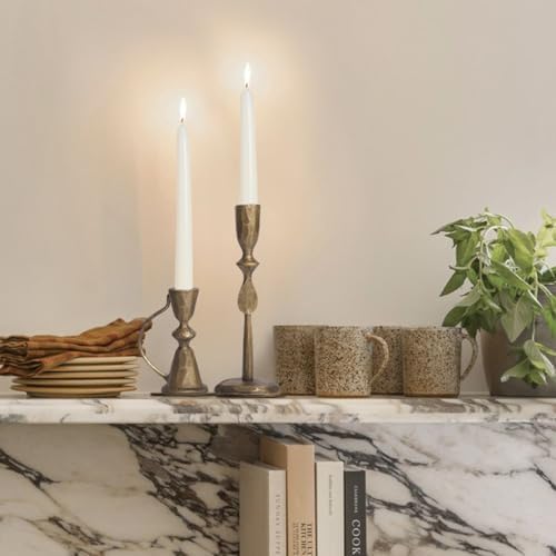 Antique Brass Cast Iron Candle Holders Set of 2 - Image 7