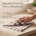 Urban Villa Cloth Napkins Cotton 20x20 (Set of 12) Taupe/Chocolate - Image 3