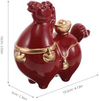 Red Ceramic Horse Statue for Lunar New Year Decorations, Miniature Chinese Figurine Invoking Luck and Success with Authentic Artistic Appeal, Fortune Feng Shui Ornament for Home - Image 2