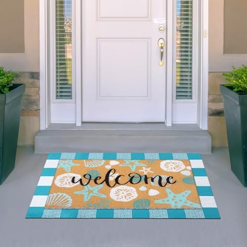 Tinideya 2 Pcs Summer Coastal Door Mat Beach for Front Porch Decor - Image 6