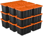 Sterilite 18 Pack 27 Gal Industrial Storage Tote with Snap Fit Lids, Orange by Sterilite
