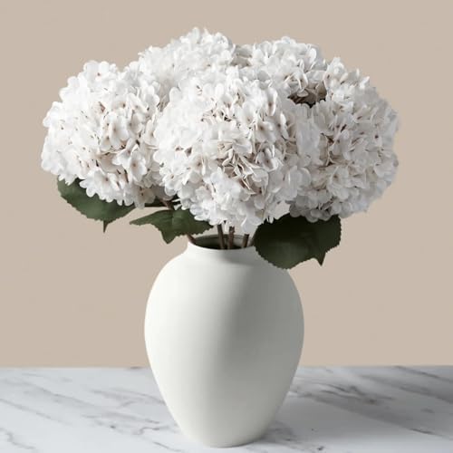 White Vase for Home Decor - Modern Farmhouse Ella Flower Vase for Table - Image 6
