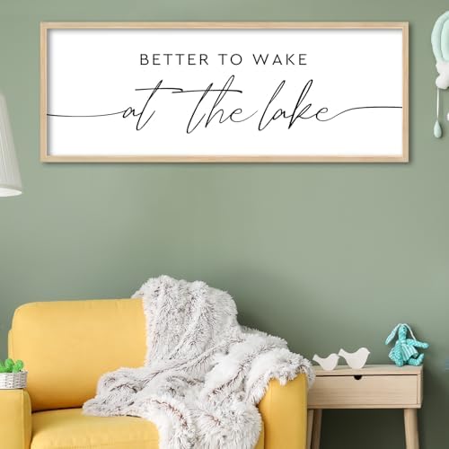 Better To Wake At The Lake Sign Above Bed Wall Decor, 40"×15" Wood - Image 7