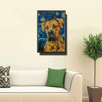Metal Sign Tin Sign Vintage Wall Art Mastiff Starry Night Mastiff Gentle Mastiff in A Celestial Sky for Home Den and Seasonal Displays Rustproof Aluminum 6×8 Inches with Metal Frame - Image 2