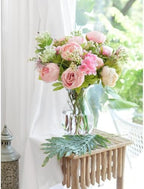 FiveSeasonStuff Charm Pink Artificial Peony Bouquet Set of 2 - Image 6