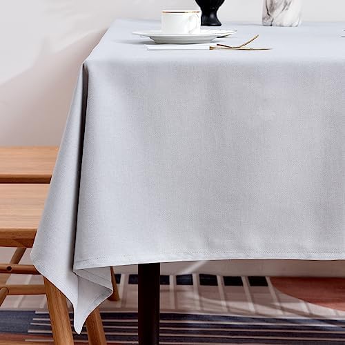 BALCONY & FALCON Rectangle Table Cloth Waterproof Silver 91"x132" by BALCONYFALCON