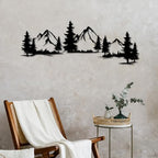 Xedatric Mountain Forest Metal Wall Art 15x44 Inch Nature Landscape Decor by Unknown