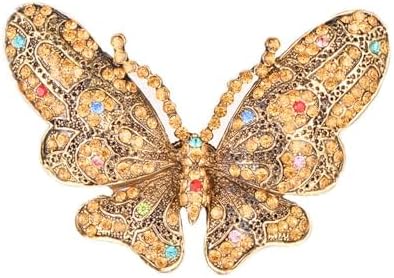 Set of 6 Crystal Butterfly Napkin Rings Home Metal Napkin Buckles Holder for Wedding,Parties, Dinners, Christmas, Holidays Decor (Gold) by QTKJ