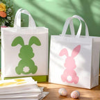 Wesnoy 48 Pcs Easter Gift Bag with Handle Bulk Non Woven Bunny Bags Reusable Easter Spring Bunny Tote Bag Rabbit Candy Basket Container for Gift Wrapping Egg Hunt Party Favor, 11.4 x 10.6 x 4.7 Inch - Image 4