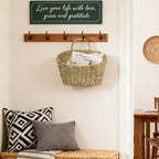 Hanging Wall Basket Handwoven Wicker Basket, Natural Seagrass - Image 6