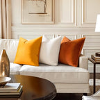 MIULEE 24x24 Inch Pack of 2 Euro Velvet Throw Pillow Covers Pure White - Image 2