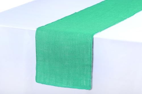 MDS® Pack of 20 Natural Burlap Table Runner, 12 x 72 Inch, Jute Rustic Farmhouse Boho Table Decor for Wedding Reception, Dining Table, Bridal Shower, Baby Shower & Party Decorations - Mint - Image 3