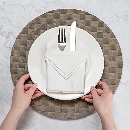 Restaurantware Round Brown Light Placemat, 15 in, 6 Pack - Image 5