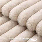Pallene Faux Fur Decorative Throw Pillow Covers 18x18 Set of 2, Apricot - Image 2