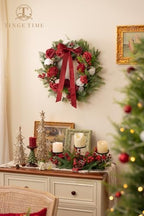 TINGE TIME Christmas Artificial Flowers Greenery Combo, Poinsettia Rose Red - Image 4