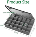 Gbivbe Large 24 Grids Plastic Organizer Box Adjustable Dividers,Clear Storage Box for Jewelry, Art DIY Crafts, Washi Tapes, Beads and Small Parts(Black,3Pack) - Image 5