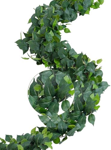 ucky 8Pack Total 48FT Green Fake Vines Ivy Leaves Vines for Bedroom Greenery Garland Fake Leaves Leaf Wall Decor Faux Hanging Vines Plants Outdoor Garland by ucky