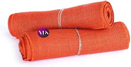 VDS Pack of 10, Burlap Table Runner 100% Natural Jute Rustic Hessian Table Cloth Centrepiece for Wedding Bridal Shower Birthday Event Party Banquet Table Decoration (Size 12X108 Inch)(Orange) - Image 5
