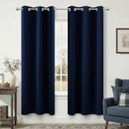 Energy Efficient Thermal Insulated Blackout Curtains for Living Room, 72 Inch Length Not Cover Heat Vent Summer Heating Saving Insulating Black Out Darkening Curtains for Bedroom, 2 Panels, Navy Blue by KOUFALL