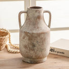Mitt&Ditt Ceramic Flower Vase with Handles, 11 inch Tall Vase for Centerpieces, Large Decorative Terracotta Vases, Farmhouse Rustic Vases for Home Decor, Living Room, Table, Neutral - Image 3